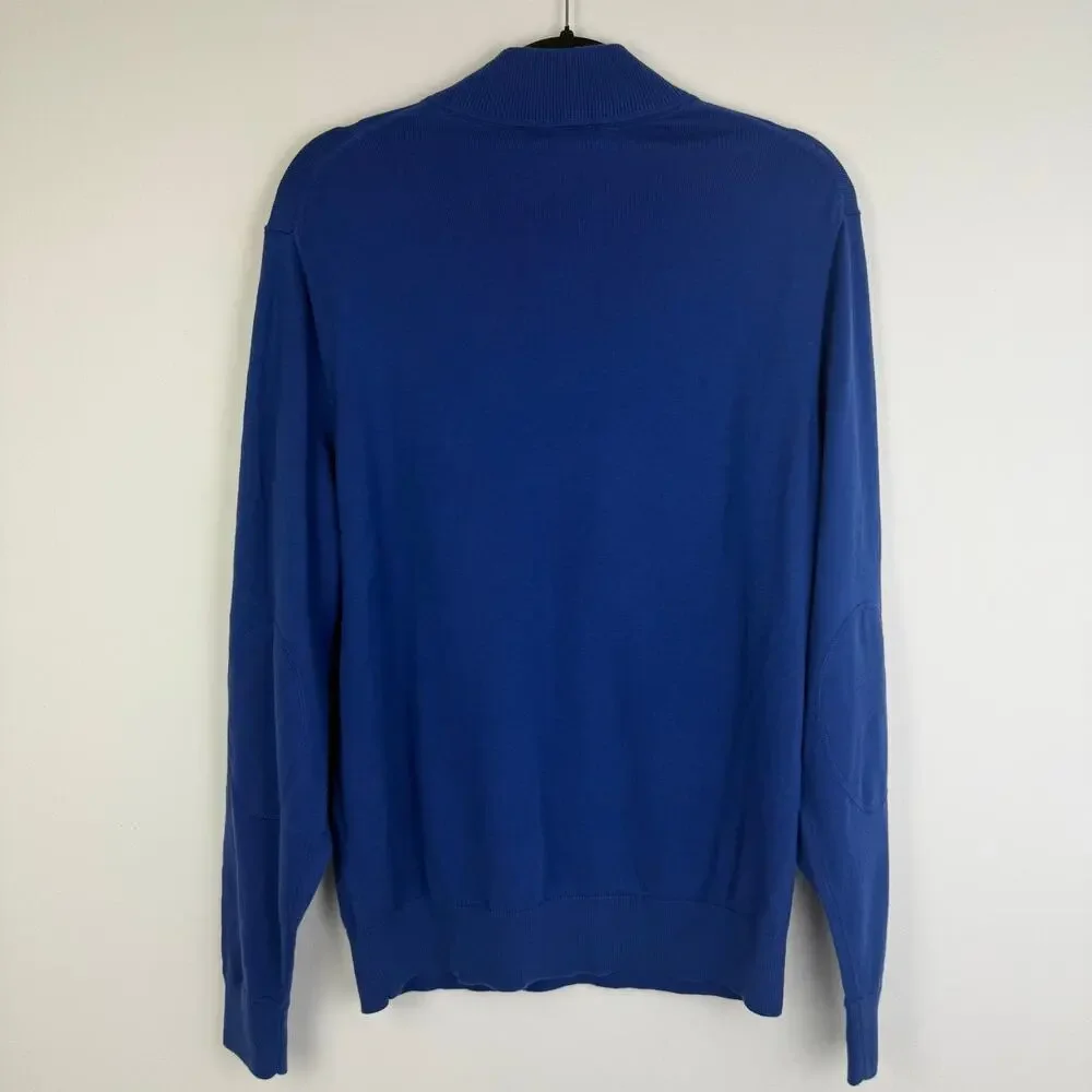 NWT Cutter & Buck Mens Buffalo Bills Quarter-Zip Long Sleeve Blue Sweater Medium